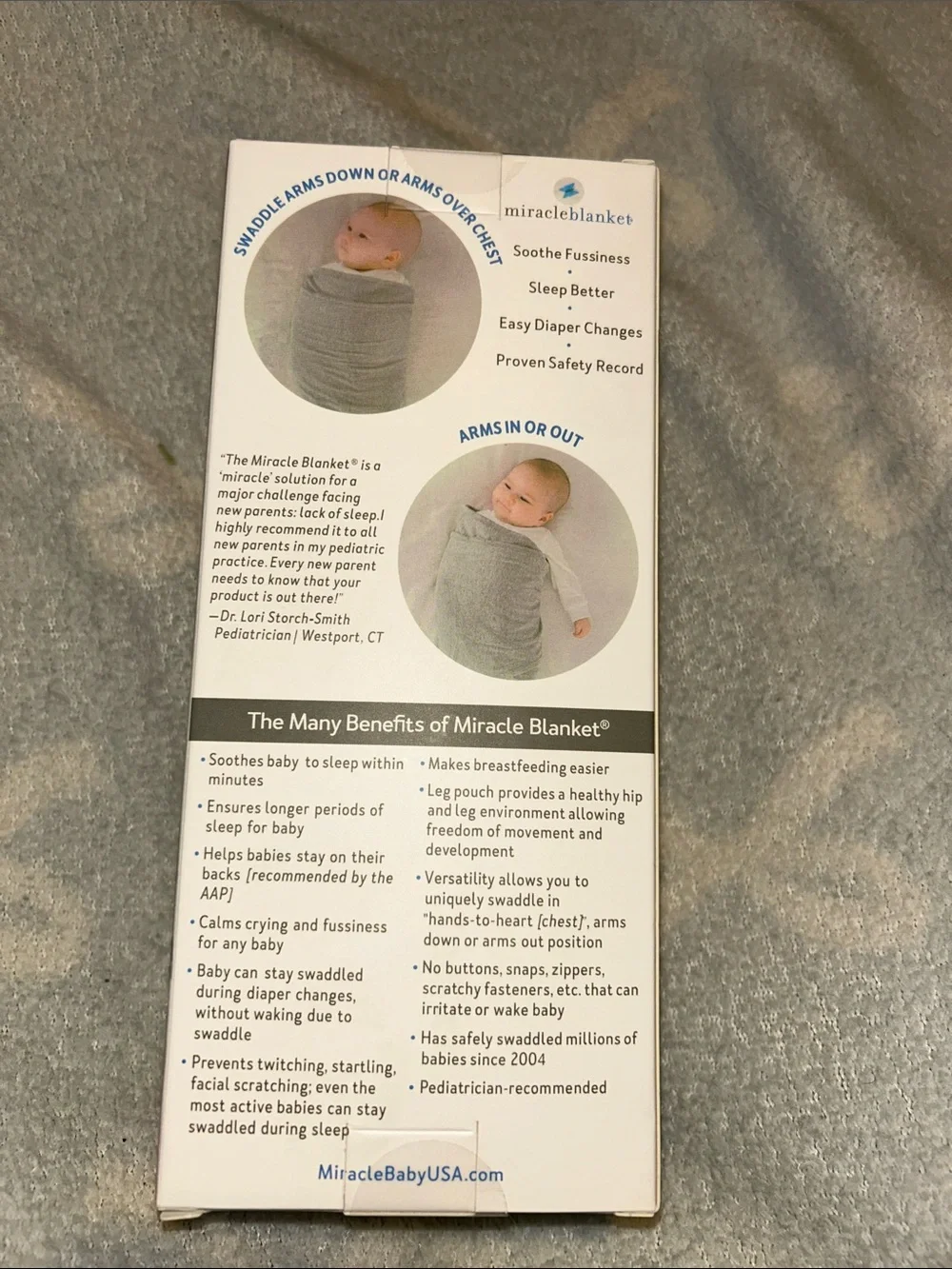 Miracle Blanket Blue Chevron Baby Swaddle